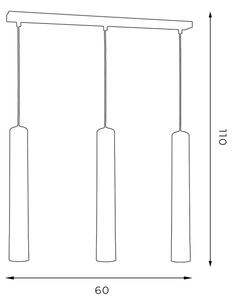 Luster na lanku NEST 3xGU10/8W/230V čierna/lesklý chróm