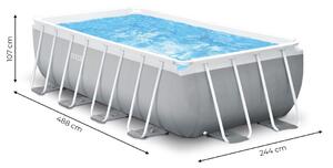 Obdĺžnikový záhradný rámový bazén 488 x 244 cm - sada rebríkových čerpadiel INTEX 26792