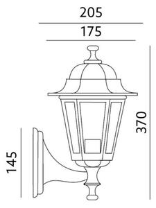 Vonkajšie nástenné svietidlo 1xE27/60W/230V IP44 čierna
