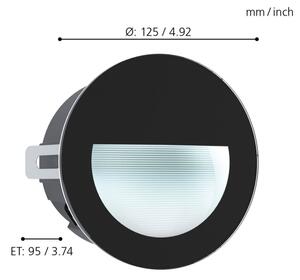 Eglo 99576 - LED Vonkajšie zápustné svietidlo ARACENA LED/2,5W/230V IP65 čierna
