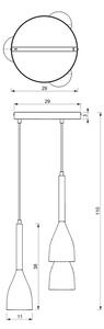 Luster na lanku MUZA NEW 3xE27/60W/230V buk/biela