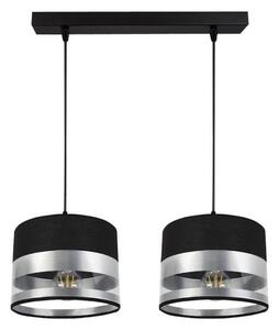 Luster na lanku MILO 2xE27/60W/230V strieborná/čierna