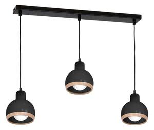 Luster na lanku OVAL 3xE27/60W/230V čierna