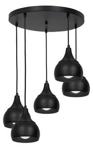 Luster na lanku AKTAN 5xE27/60W/230V čierna guľatý