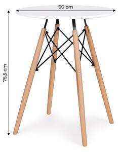 ModernHome Stôl do jedálne - 60 cm, biely