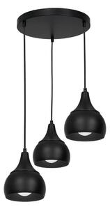 Luster na lanku AKTAN 3xE27/60W/230V čierna guľatý