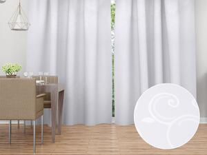 Biante Dekoračný záves TF-100 Biele ornamenty s lístkami 150x240 cm