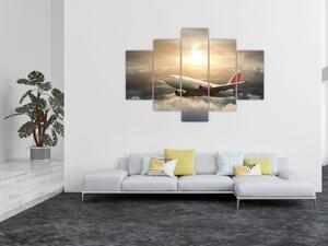 Obraz - Lietadlo v oblakoch (150x105 cm)