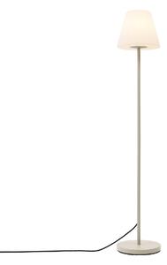 Vonkajšia stojaca lampa béžová s bielym tienidlom IP65 - Virginia
