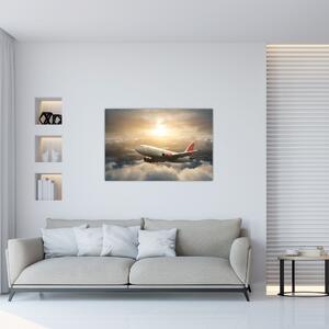 Obraz - Lietadlo v oblakoch (90x60 cm)