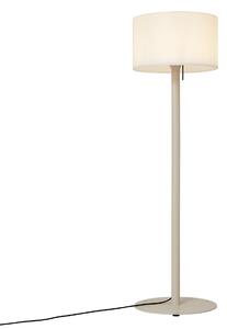 Škandinávska vonkajšia stojaca lampa béžová s bielym tienidlom IP44 - Mississippi