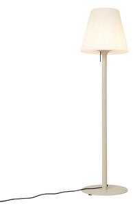 Moderná vonkajšia stojaca lampa béžová s bielym tienidlom IP44 - Big Virginia