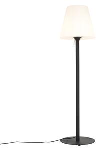 Moderná vonkajšia stojaca lampa čierna s bielym tienidlom IP44 - Big Virginia
