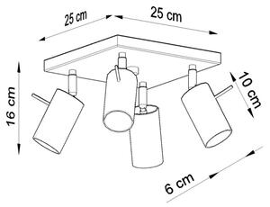 Sollux SL.0730 - Bodové svietidlo RING 4xGU10/10W/230V