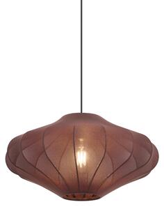 Japandi závesná lampa hnedá s látkovým tienidlom 50cm - Plu