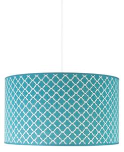Duolla - Luster na lanku MAROKO 1xE27/40W/230V pr. 45 cm tyrkysová/biela