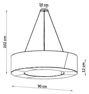 Sollux SL.0798 - Luster na lanku SATURNO SLIM 8xE27/60W/230V pr. 90 cm čierna