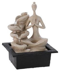 ProGarden Záhradná fontána s osvetlením Yogi2, 21,5x18x28,5 cm, polistone, béžová