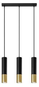 Sollux SL.0954 - Luster na lanku LOOPEZ 3xGU10/10W/230V čierna/zlatá