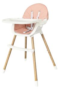 EcoToys Detská stolička na kŕmenie 2v1 - ružová