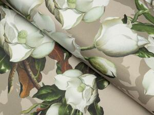 Biante Dekoračná obliečka na vankúš TF-063 Kvety gardénie na hnedobéžovom 30 x 50 cm