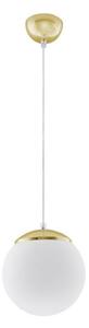 Sollux SL.0715 - Luster na lanku TOYA 1xE27/60W/230V pr. 20 cm biela/zlatá
