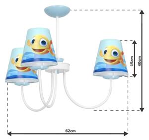 Detský luster na tyči FISH 3xE14/40W/230V