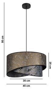Luster na lanku REZO 1xE27/60W/230V šedá/zlatá