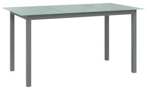 Záhradný stôl bledosivý 150x90x74 cm hliník a sklo