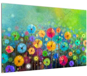 Obraz - Abstraktné kvety (90x60 cm)
