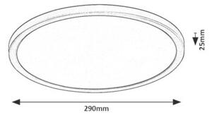 Rabalux GONZALO LED stropné svietidlo 24W/3000/4000/6000K/29 cm čierna