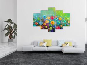 Obraz - Abstraktné kvety (150x105 cm)