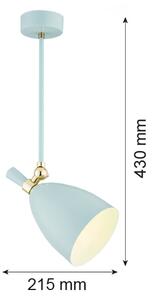 Argon 4685 - Luster na tyči CHARLOTTE 1xE27/15W/230V modrá/zlatá