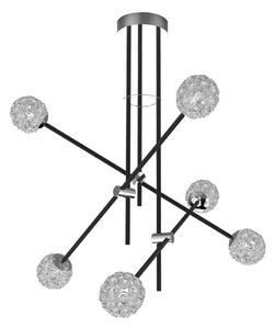 Luster na tyči PAKSOS 6xG9/5W/230V čierna