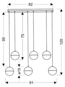 LED Luster na lanku FURNI 6xLED/5W/230V