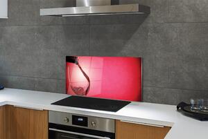 Sklenený obklad do kuchyne Červené pozadie sklo na ľavej strane 100x50 cm