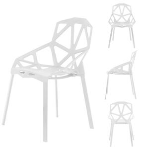 ModernHome Súprava moderných jedálenských stoličiek - biele, 4 ks