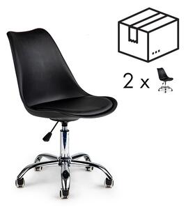 ModernHome Kancelárska otočná stolička s vankúšom - čierna