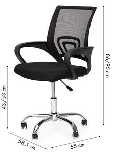 ModernHome Kancelárska stolička čierna - 5 koliesok