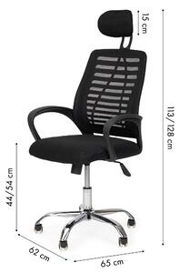 ModernHome Otočná kancelárska stolička - opierka hlavy