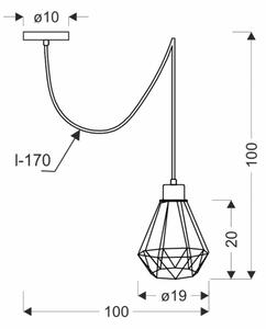 Luster na lanku PRIMO 1xE27/60W/230V pavúk