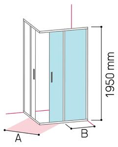 Glass 1989 Isy - Sprchový kút rohový vstup s posuvnými dverami alebo kompatibilný s bočnou stenou, veľkosť 100 cm, profily chrómové, číre…