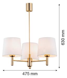 Brilagi - Stropný luster na tyči MONTE 3xE27/15W/230V krémová/zlatá