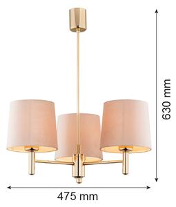 Argon 6109 - Luster na tyči PONTE 3xE27/15W/230V béžová
