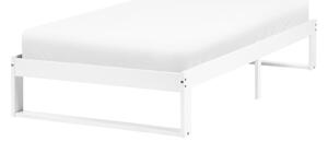 Posteľ biela borovicové drevo 90 x 200 cm s lamelovým roštom bez čela minimalistický štýl spálňa