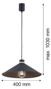 Argon 4695 - Luster na lanku NASHVILLE 1xE27/15W/230V čierna