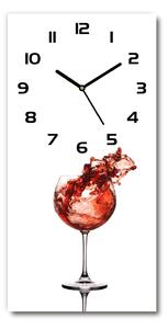 Nástenné sklenené hodiny Pohár vína
