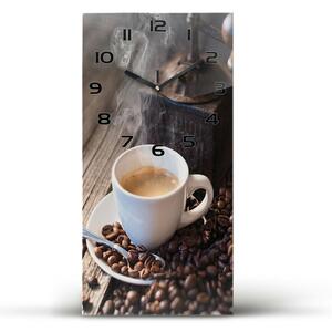 Nástenné sklenené hodiny Šálka kávy