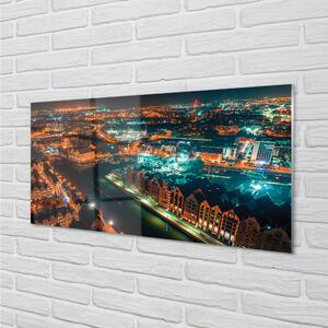 Nástenný panel  Gdańsk River nočné panorama 100x50 cm
