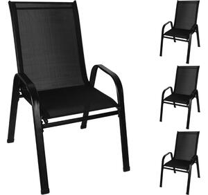 Sada 4 ks záhradných stoličiek GARRED, čierna